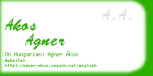 akos agner business card